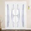 Gretna Lightly Grained Internal PVC Door Pair - Finlay Style Sandblasted Glass