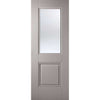 Three Folding Doors & Frame Kit - Arnhem Grey Primed 2+1 - Clear Glass - Unfinished