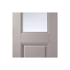 Four Folding Doors & Frame Kit - Arnhem Grey Primed 2+2 - Clear Glass - Unfinished