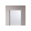 Double Sliding Door & Wall Track - Arnhem Grey Primed Doors - Clear Glass - Unfinished