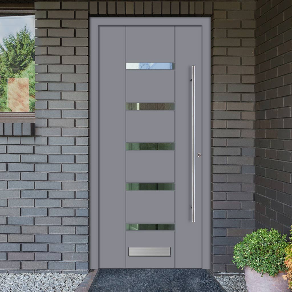 External ThruSafe Aluminium Front Door - 1717 CNC Grooves - 7 Colour Options