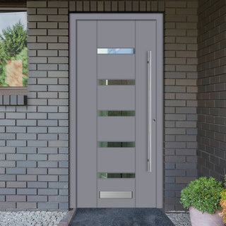 Image: External ThruSafe Aluminium Door - 1717 CNC Grooves - 7 Colour Options