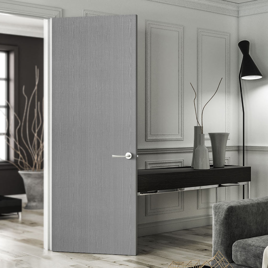 Bespoke Door - Flush American Light Grey Ash Veneer - Prefinished