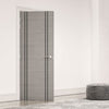 Bespoke Fire Door - Flush Dark Grey Inlay - American Light Grey Ash Veneer - 60 Minute Fire Rated - Prefinished