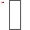 Bespoke Room Divider - Eco-Urban® Baltimore Door Pair DD6301F - Frosted Glass with Full Glass Side - Premium Primed - Colour & Size Options
