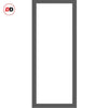 Bespoke Room Divider - Eco-Urban® Baltimore Door Pair DD6301F - Frosted Glass with Full Glass Side - Premium Primed - Colour & Size Options