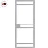 Sheffield 5 Pane Solid Wood Internal Door Pair UK Made DD6312G - Clear Glass - Eco-Urban® Mist Grey Premium Primed