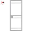 Sheffield 5 Pane Solid Wood Internal Door Pair UK Made DD6312G - Clear Glass - Eco-Urban® Mist Grey Premium Primed