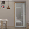 Handmade Eco-Urban Isla 6 Pane Solid Wood Internal Door UK Made DD6429SG Frosted Glass - Eco-Urban® Mist Grey Premium Primed