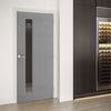Bespoke Fire Door - Flush American Light Grey Ash Veneer - 30 Minute Fire Rated - Clear Glass - 06 - Prefinished