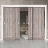 Four Sliding Doors and Frame Kit - Laminate Mexicano Light Grey Door - Prefinished