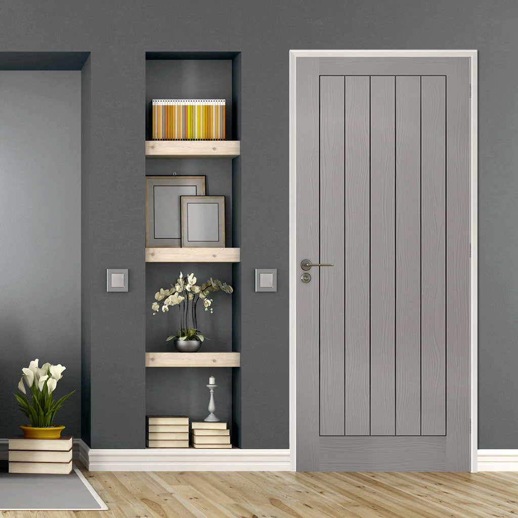 Modern panel grey interior door
