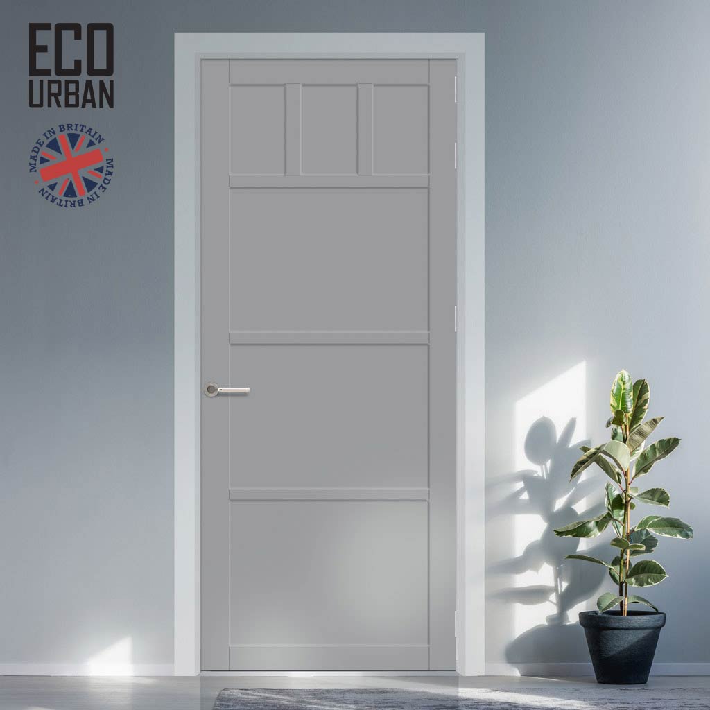 Lagos 6 Panel Solid Wood Internal Door UK Made DD6427 - Eco-Urban® Mist Grey Premium Primed
