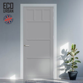Image: Lagos 6 Panel Solid Wood Internal Door UK Made DD6427 - Eco-Urban® Mist Grey Premium Primed