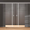 Double Glass Sliding Door - Gifford 8mm Clear Glass - Obscure Printed Design - Planeo 60 Pro Kit