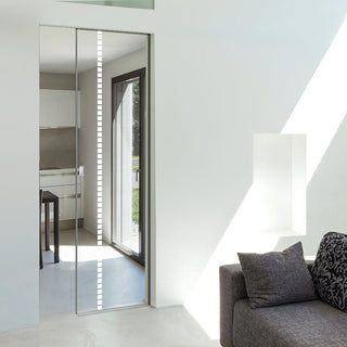 Image: Gifford 8mm Clear Glass - Obscure Printed Design - Single Absolute Pocket Door