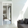 Gifford 8mm Clear Glass - Obscure Printed Design - Single Evokit Glass Pocket Door