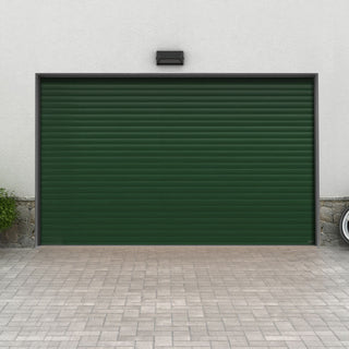 Image: Gliderol Electric Insulated Roller Garage Door from 2147 to 2451mm Wide - Green Fir