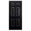 GRP Black & White Colonial 6 Panel Composite Door - Two Leaded Sidelights