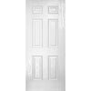 GRP White Colonial 6 Panel Composite Door - Leaded Single Sidelight