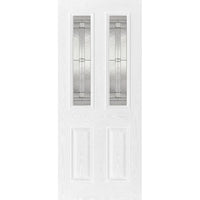GRP White Malton Leaded Double Glazed Composite Door - Leaded Single Sidelight