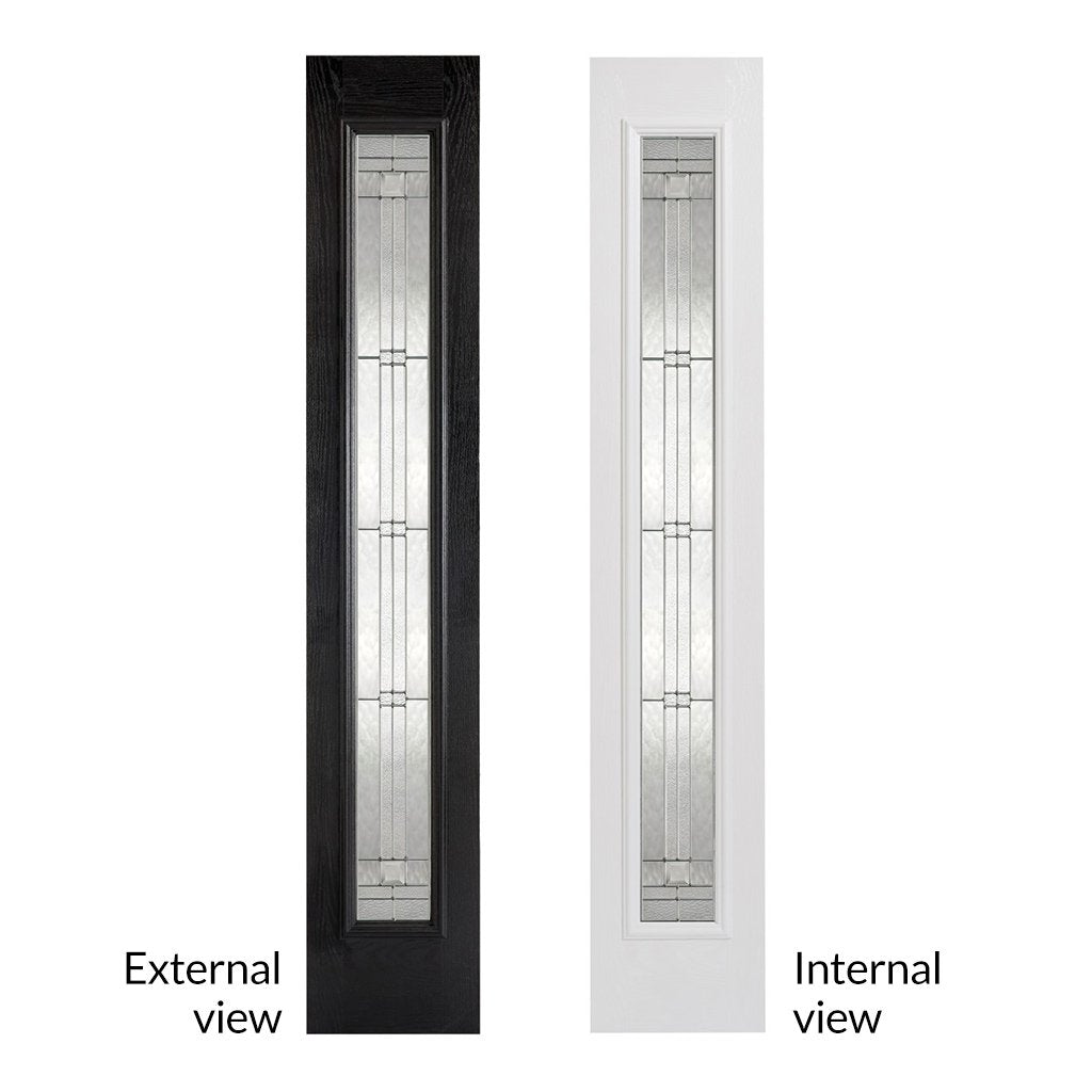 GRP Black & White Elegant Composite Sidelight - Leaded Double Glazing