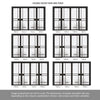 ThruEasi Room Divider - Greenwich Black Primed Clear Glass Unfinished Double Doors with Double Sides