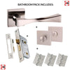 Senza Pari Guido Bathroom Lever on Flush Rose - Satin Nickel Handle Pack