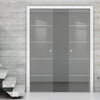 Gullane 8mm Clear Glass - Obscure Printed Design - Double Evokit Pocket Door