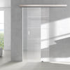 Single Glass Sliding Door - Gullane 8mm Clear Glass - Obscure Printed Design - Planeo 60 Pro Kit