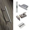 External 1800mm T Bar Pull Front Door Handle Pack - Satin Stainless Steel