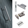 External 600mm T Bar Pull Front Door Handle Pack - Satin Stainless Steel