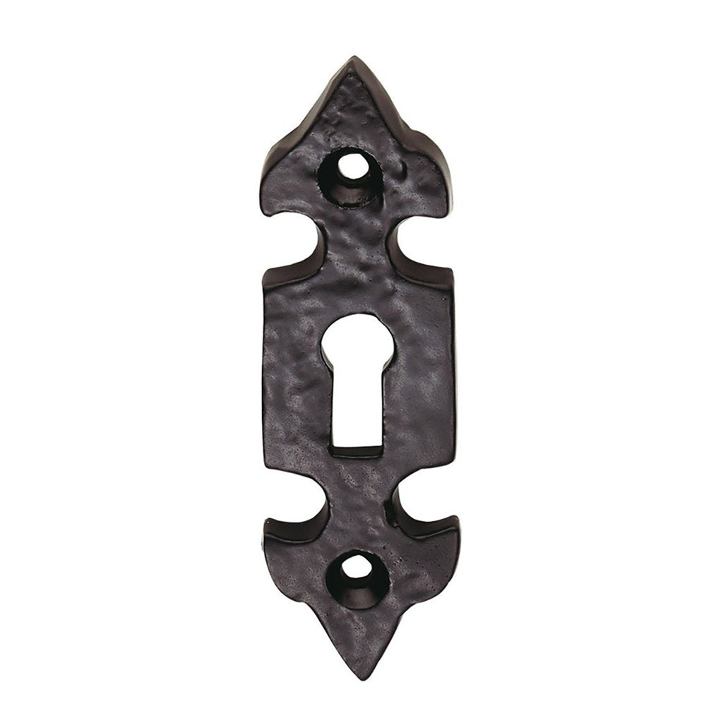 Antique Black Ludlow LF5532 Fleur De Lys Escutcheon - Size 84x25mm