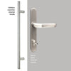 External ThruSafe Aluminium Front Door - 1762 CNC Grooves & Stainless Steel - 7 Colour Options
