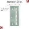 Cottage Style Hansa 3 Composite Front Door Set with Hnd Ellie Glass - Shown in Chartwell Green
