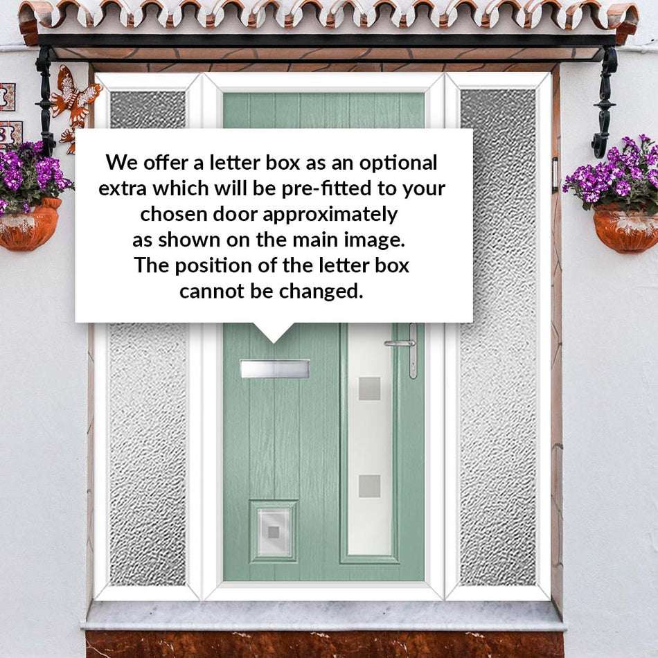 Cottage Style Hansa 3 Composite Front Door Set with Double Side Screen - Hnd Ellie Glass - Shown in Chartwell Green