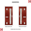 Cottage Style Hansa 3 Composite Front Door Set with Hnd Linear Glass - Shown in Red