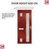 Cottage Style Hansa 3 Composite Front Door Set with Hnd Linear Glass - Shown in Red