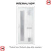 Cottage Style Hansa 3 Composite Front Door Set with Hnd Linear Glass - Shown in Red