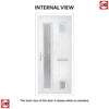 Cottage Style Hansa 3 Composite Front Door Set with Hnd Linear Glass - Shown in Red
