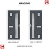 Cottage Style Hansa 3 Composite Front Door Set with Hnd Ice Edge Glass - Shown in Slate Grey