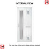Cottage Style Hansa 3 Composite Front Door Set with Hnd Ice Edge Glass - Shown in Slate Grey