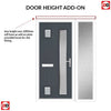 Cottage Style Hansa 3 Composite Front Door Set with Single Side Screen - Hnd Ice Edge Glass - Shown in Slate Grey