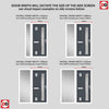 Cottage Style Hansa 3 Composite Front Door Set with Single Side Screen - Hnd Ice Edge Glass - Shown in Slate Grey