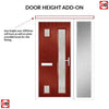Cottage Style Hansa 3 Composite Front Door Set with Single Side Screen - Hnd Linear Glass - Shown in Red