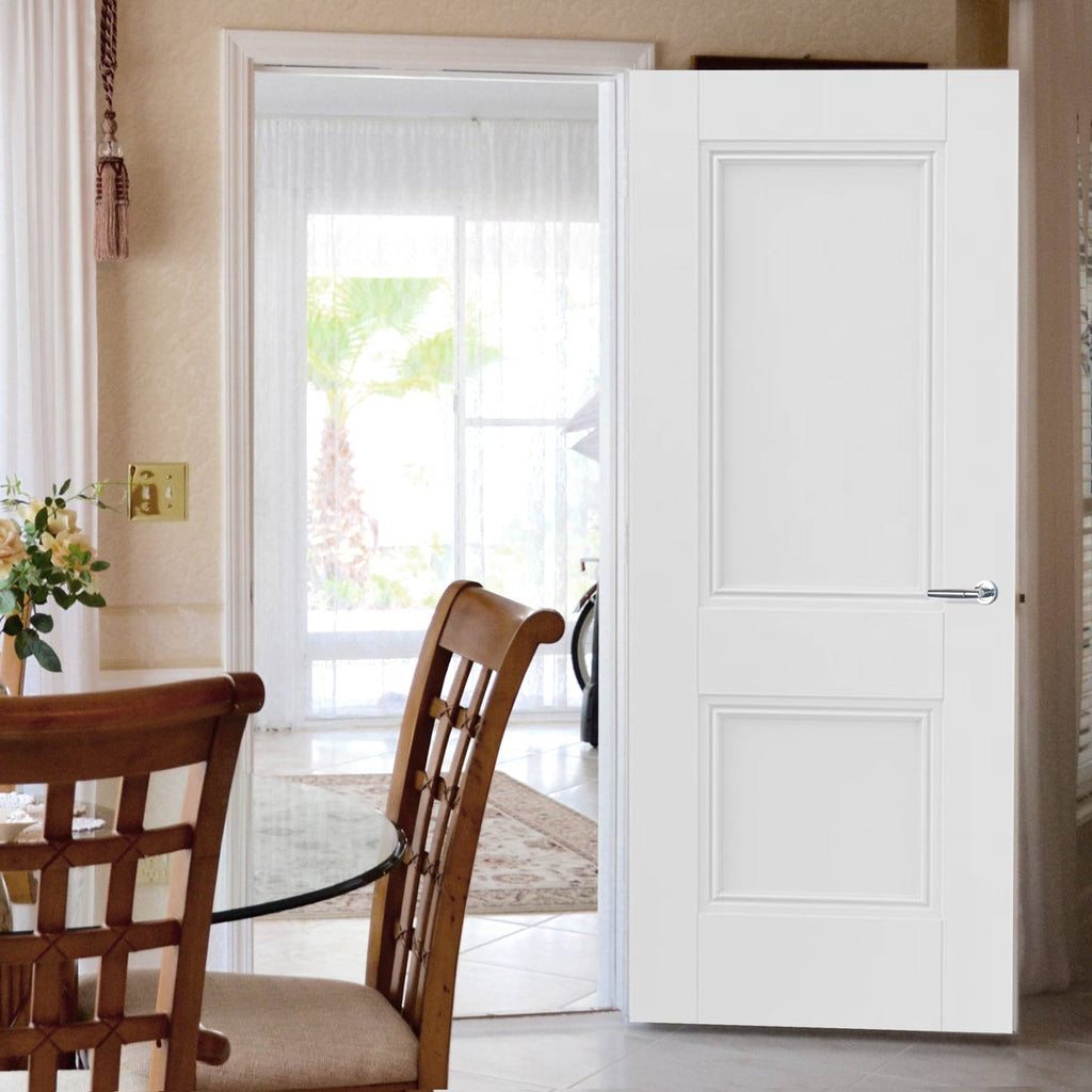 J B Kind White Classic Hardwick Panel Primed Door