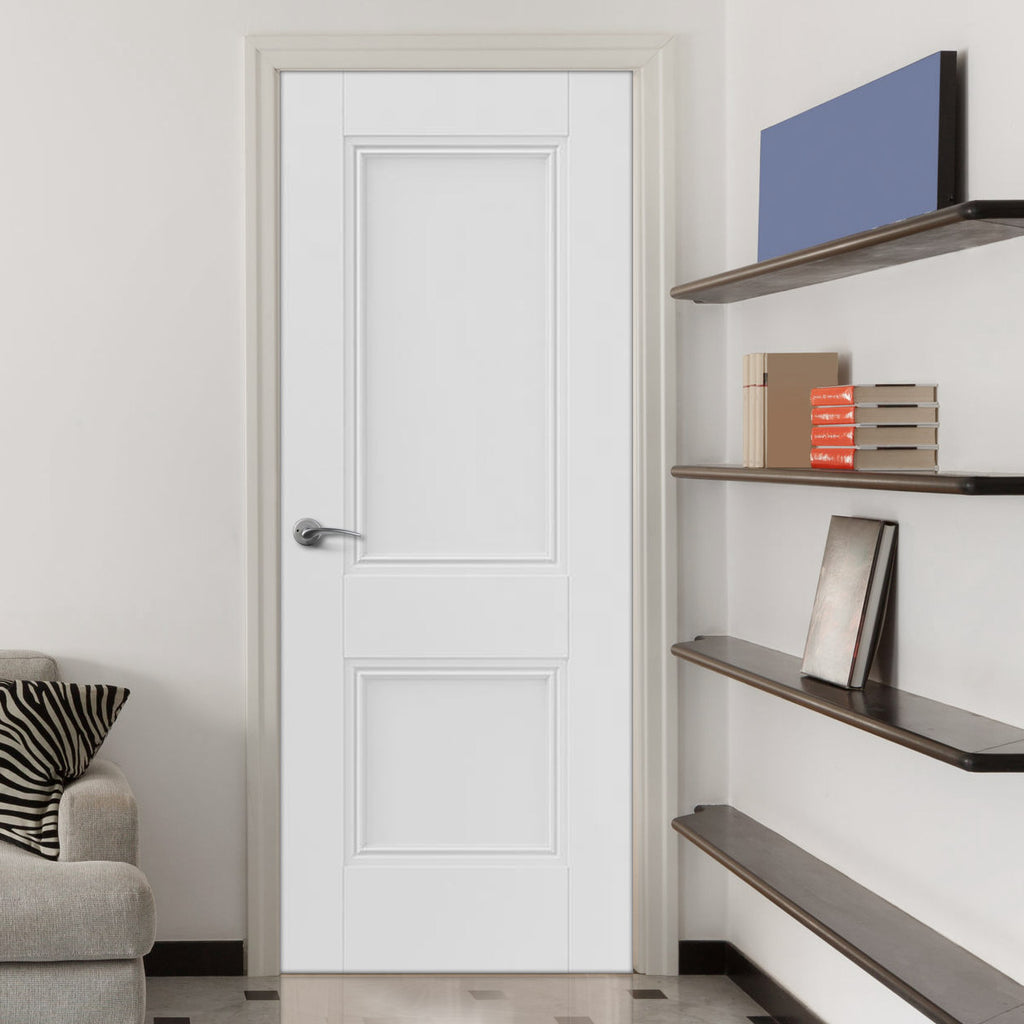 J B Kind White Classic Hardwick Panel Primed Fire Door - 1/2 Hour Fire Rated