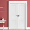 J B Kind White Classic Hardwick Panel Primed Fire Door Pair - 1/2 Hour Fire Rated