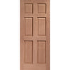Colonial External Mahogany 6 Panel Door and Frame Set - Two Unglazed Side Screens