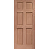 Colonial External Mahogany 6 Panel Door and Frame Set - Two Unglazed Side Screens